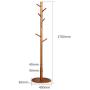GGYDD Wooden Free Standing Coat Rack, Entryway Hall Tree Coat Hanger with Solid Round Base for Hat,Clothes,Purse,Scarves,Umbrella-Brown 40x170cm(16x67inch)