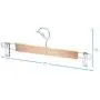 High-Grade Wooden Pants Hangers with Metal Clips 20 Pack Grip Clip Pants Hanger, Smooth Finish Solid Wood Jeans/Skirt Hanger, 360° Swivel Hook - Clip Hanger for Pant, Skirts, Slacks, Bottoms Hangers