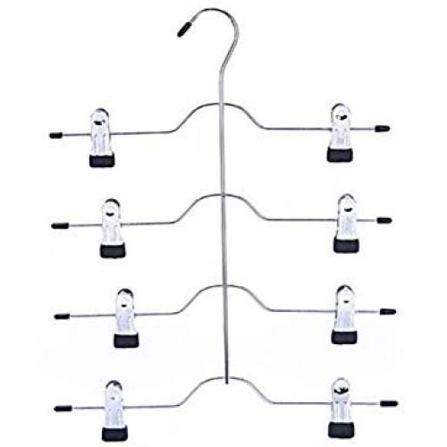KYCPTNFJ 2 PCS 4 Layers Stainless Steel Multifunctional Clothes Hangers Pants Storage Hangers Cloth Rack Multilayer Storage Cloth Hanger