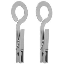 uxcell Laundry Hook Clips Windproof Hanger Buckle 26mm I.D Loaded Clothespin, PP for Clothes Drying Picture Hanging Grey 2pcs