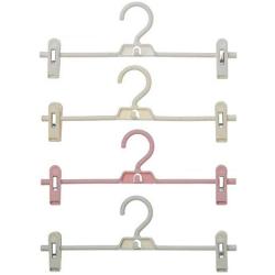 10pcs Random Color Pants Clip Hanger Stand Clothespin Hanger Adjustable Pinch Grip Drying Rack Plastic Skirt Peg Hanger Space Saving Hook Rack