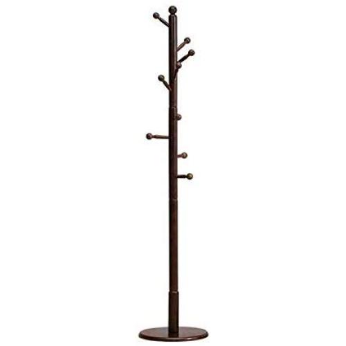ZHWEI Wooden Coat Rack Bedroom Hanger Single Pole Living Room Clothes Rack Floor Rack Home Stable Durable (Color : D)