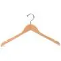 Amber Home Solid Gugertree Wooden Shirt and Dress Clothes Hangers with Chrome Hook 10 Pack (Natural)