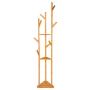 Jeeke Bamboo Clothes Laundry Coat Rack Tree Stand Coat Hanger 8 Hooks 3-Layer Shelf,High-Grade Wooden Tree Coat Rack Stand for Clothes Suits Accessories,Ship from USA