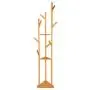 Pentaero 40X40X170Cm Bamboo Clothes Laundry Coat Rack, Tree Stand Coat Hanger 8 Hooks 3-Layer Shelf, Simple Coat Rack, Bedroom Bag Rack Metal Coat Racks, Hat Stand Tree Hanger Rack (Yellow)