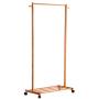 Cxjff Floor Standing Coat Rack Stable Hooks Shoes Shelf Wheels Movable Cloth Hat Hanger, 3 Sizes (Color : Natural, Size : 60x38x145cm)