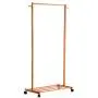 Cxjff Floor Standing Coat Rack Stable Hooks Shoes Shelf Wheels Movable Cloth Hat Hanger, 3 Sizes (Color : Natural, Size : 60x38x145cm)