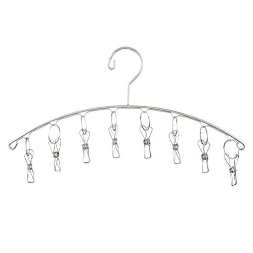 Vosarea 2PCS Stainless Steel Dryer Hanger Laundry Drying Rack with 8 Pegs for Drying Socks Bras Towel Underwear Hat Scarf Pants Gloves and Baby Clothes
