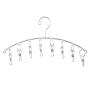Vosarea 2PCS Stainless Steel Dryer Hanger Laundry Drying Rack with 8 Pegs for Drying Socks Bras Towel Underwear Hat Scarf Pants Gloves and Baby Clothes