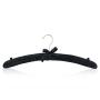 HANGERWORLD 10 Black 17inch Satin Padded Top Coat Clothes Garment Dress Hangers with Buttons