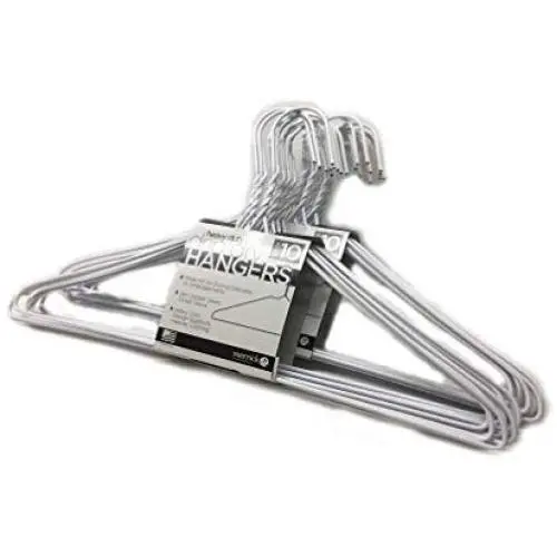 THE UM24 20 Sets of Vinyl Coated Heavy Duty Wire Cloth Hanger Plastic Coated Steel Coat Hanger Hook - White Color 16" (40.5Cm) Wide THE UM24 20 Sets of Vinyl Coated Heavy Duty Wire Cloth Hanger Plastic Coated Steel Coat Hanger Hook - White Color 16" (40.5Cm) Wide