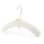 HANGERWORLD 3 Cream 15.7inch Cotton Padded Cushioned Top Garment Coat Hangers with Embroidered Floral Detail