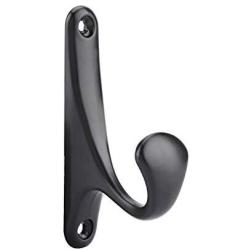 FTVOGUE Metal Hooks, Utility Modern Wall Mounted Coat Hook Bathroom Cloakroom Closet Clothes Rack Space Saver Hanger (Matte Black)