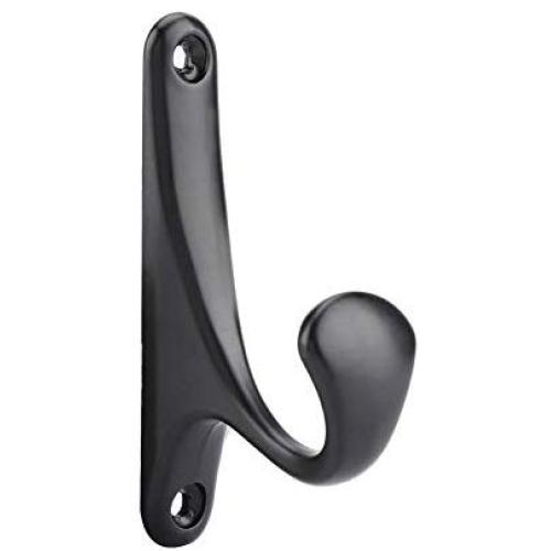 FTVOGUE Metal Hooks, Utility Modern Wall Mounted Coat Hook Bathroom Cloakroom Closet Clothes Rack Space Saver Hanger (Matte Black)