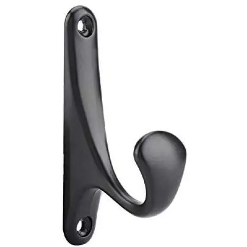 FTVOGUE Metal Hooks, Utility Modern Wall Mounted Coat Hook Bathroom Cloakroom Closet Clothes Rack Space Saver Hanger (Matte Black)