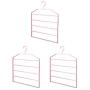 HJYPYJ Space Saving Trousers Hangers,5 Layers Multifunction Magic Pants Hangers, Household Aluminum Anti-Slip Magic Clothes Hangers/Rose Gold / 3 Pcs