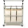 Seville Classics Mobile 3-Bag Reinforced Heavy-Duty Laundry Hamper Sorter Cart /w Clothes Rack