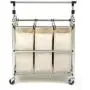 Seville Classics Mobile 3-Bag Reinforced Heavy-Duty Laundry Hamper Sorter Cart /w Clothes Rack