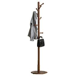 Wooden Coat Rack Floor Hanger Bedroom Creative Foyer Living Room Modern Minimalist Hanger Clothes Rack (10 Hooks) (Color : A)