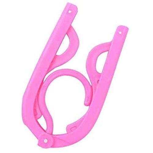 HNIWDJ Set of 10 Clothes Hangers Travel Portable Plastic Hangers Simple Folding Hangers No Trace Clothes Hanging Racks Indoor Airer (Color : Red)