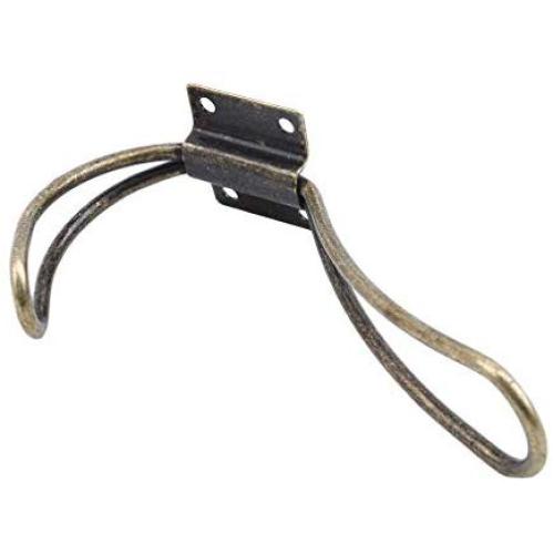 Dolland Retro Metal Double Prong Hook Antique Home Clothes Hanger Door Wall Towel Hat Purse Hooks,Green Bronze
