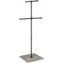MyGift Industrial Pipe Clothing Display Stand with Vintage Gray Wood Base MyGift Industrial Pipe Clothing Display Stand with Vintage Gray Wood Base