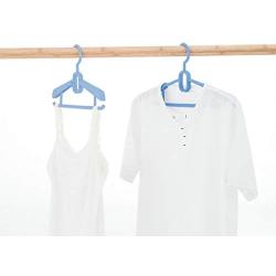 Liyes Plastic Hangers, Dry Wet Clothes Clothes Tree, Telescopic Durable Hanger Space-Saving Clothes Stand with Non-Slip Pads Adjustable Cushion Clips for Coat, Jacket, Dress, Shirt (Blue)