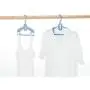 Liyes Plastic Hangers, Dry Wet Clothes Clothes Tree, Telescopic Durable Hanger Space-Saving Clothes Stand with Non-Slip Pads Adjustable Cushion Clips for Coat, Jacket, Dress, Shirt (Blue)