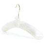 HANGERWORLD 5 Ivory 17inch Satin Padded Cushioned Top Clothes Garment Wedding Bridal Coat Hangers with Gilt Hook