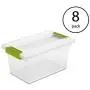 Sterilite Medium Clip Boxes Clear Heavy Duty Plastic Stackable Storage Container Bin (8 Pack) Sterilite Medium Clip Boxes Clear Heavy Duty Plastic Stackable Storage Container Bin (8 Pack)