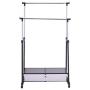 Heize best price New Double Adjustable Heavy Duty Clothes Hanger Rolling Garment Rack with 2 Drawers (U.S. Stock)