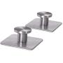 Sanibay Stainless Steel Adhesive Hooks Brushed Nickel Finish Bag Hat Clothes Hangers Towel Hooks Wall Stick Hooks for Bathroom Bedroom Kitchen (4 Pieces)