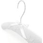 HANGERWORLD 3 White 15.7inch Cotton Padded Cushioned Top Garment Coat Hangers with Embroidered Floral Detail