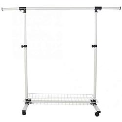 Hanger Wood Adjustable Collapsible Rolling Single Rail Garment Clothes Coat Rack Dryer Hanger Wall Hangers for Clothes