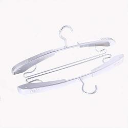 Clothes hanger QFFL Telescopic Hanger Aluminum Alloyhanger 5 Strong Heavy Duty Coat Hangers for Suit, Trouser Etc Garment Gold, Silver,410x178mm/16.1x70 Inch Hangers (Color : Silver)