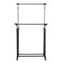 Rolling Clothes Hanger Shoe Rack Portable Double Rail Adjustable Garment Rack For good helper to organize your clothes and shoes.