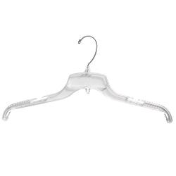 NAHANCO 98800 Plastic Shirt Dress Hanger with a Coordinate Connector, Heavy Weight, 17", Clear (Bulk Pack of 100)