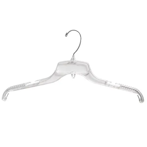 NAHANCO 98800 Plastic Shirt Dress Hanger with a Coordinate Connector, Heavy Weight, 17", Clear (Bulk Pack of 100) NAHANCO 98800 Plastic Shirt Dress Hanger with a Coordinate Connector, Heavy Weight, 17", Clear (Bulk Pack of 100)