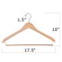 Tosnail 6 Pack Natural Wooden Suit Hangers, Wood Coat Hanger Pant Hanger with Locking Bar - Flat Construction for Space Saving