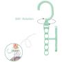 10pcs Random Color Plastic Coat Hangers Windproof Organizer Hook Fixed Holder Buckle 5 Circle Anti-Slip Hanger Storage Racks Clothes Hanger