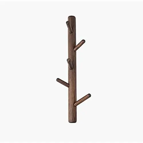 HTDZDX Tree Branch Design Coat Rack Wall Mounted Solid Wood Clothes Hat Hanger Storage Organizer, Walnut Color (Size : 70cm)