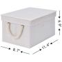 StorageWorks Storage Boxes with Lids, Closet Organizers and Storage Bin with Cotton Rope Handles, Mixing of Beige, White & Ivory, Medium, 3-Pack