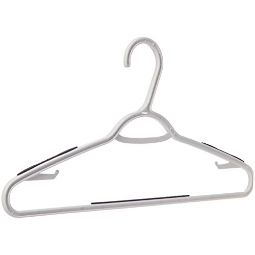 AmazonBasics Plastic Clothes Hanger with Non-Slip Pad, 50-Pack