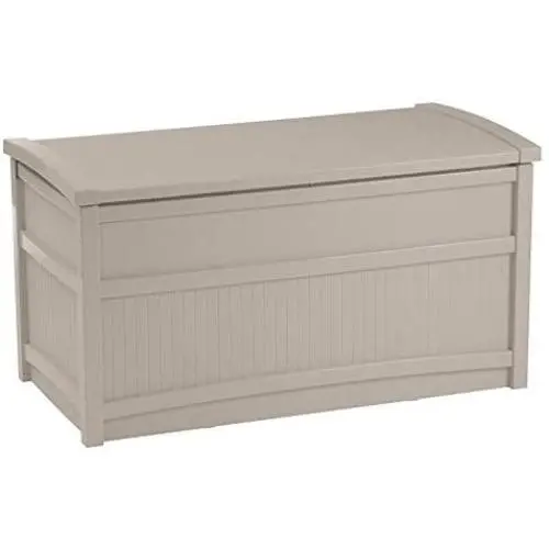 Suncast 50-Gallon Medium Deck Boxes - Lightweight Resin Indoor/Outdoor Storage Container and Seat for Patio Cushions and Gardening Tools - Store Items on Patio, Garage, Yard - Gray Suncast 50-Gallon Medium Deck Boxes - Lightweight Resin Indoor/Outdoor Storage Container and Seat for Patio Cushions and Gardening Tools - Store Items on Patio, Garage, Yard - Gray