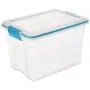 Sterilite 19324306 Gasket Boxes See-Through Lid and Base with Blue Aquarium Latches and Gasket, 20-Quart, 6-Pack