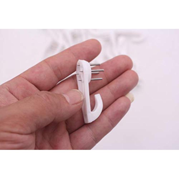 Non-Trace Wall Picture Hook, Dedoot Pack of 24 Non Trace Wall Hooks Plastic  Invisible Traceless Hardwall Hanging Hook for Picture Photo Frame Hangers