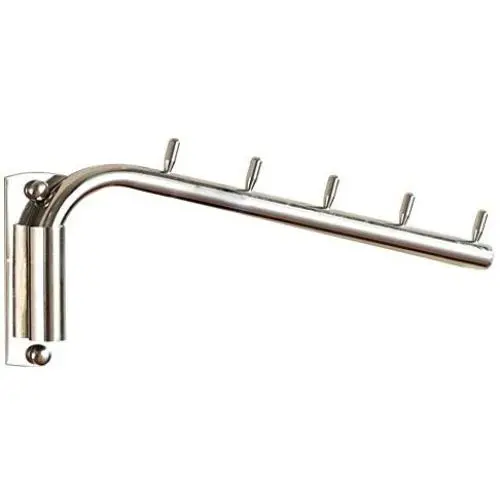 Da Jia Stainless Steel 12.6inch Wall-Mounted Brushed Rotating Clothes Hanger Drying Rack with Swing Arm Holder for Home Closet Storage(A 5 Hooks) Da Jia Stainless Steel 12.6inch Wall-Mounted Brushed Rotating Clothes Hanger Drying Rack with Swing Arm Holder for Home Closet Storage(A 5 Hooks)
