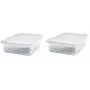 HOMZ 28 Quart Snaplock Container Clear Storage Bin with Lid, 2 Pack, White HOMZ 28 Quart Snaplock Container Clear Storage Bin with Lid, 2 Pack, White