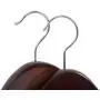 Superior Gugertree Wooden Wide Shoulder Coat Hanger, Women Clothing Hangers with Polished Chrome Hook, Attractive Walnut Finish,3-pack