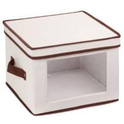 Honey-Can-Do SFT-02063 Natural Canvas Soft Storage Box, Medium Window Boxes 12x12